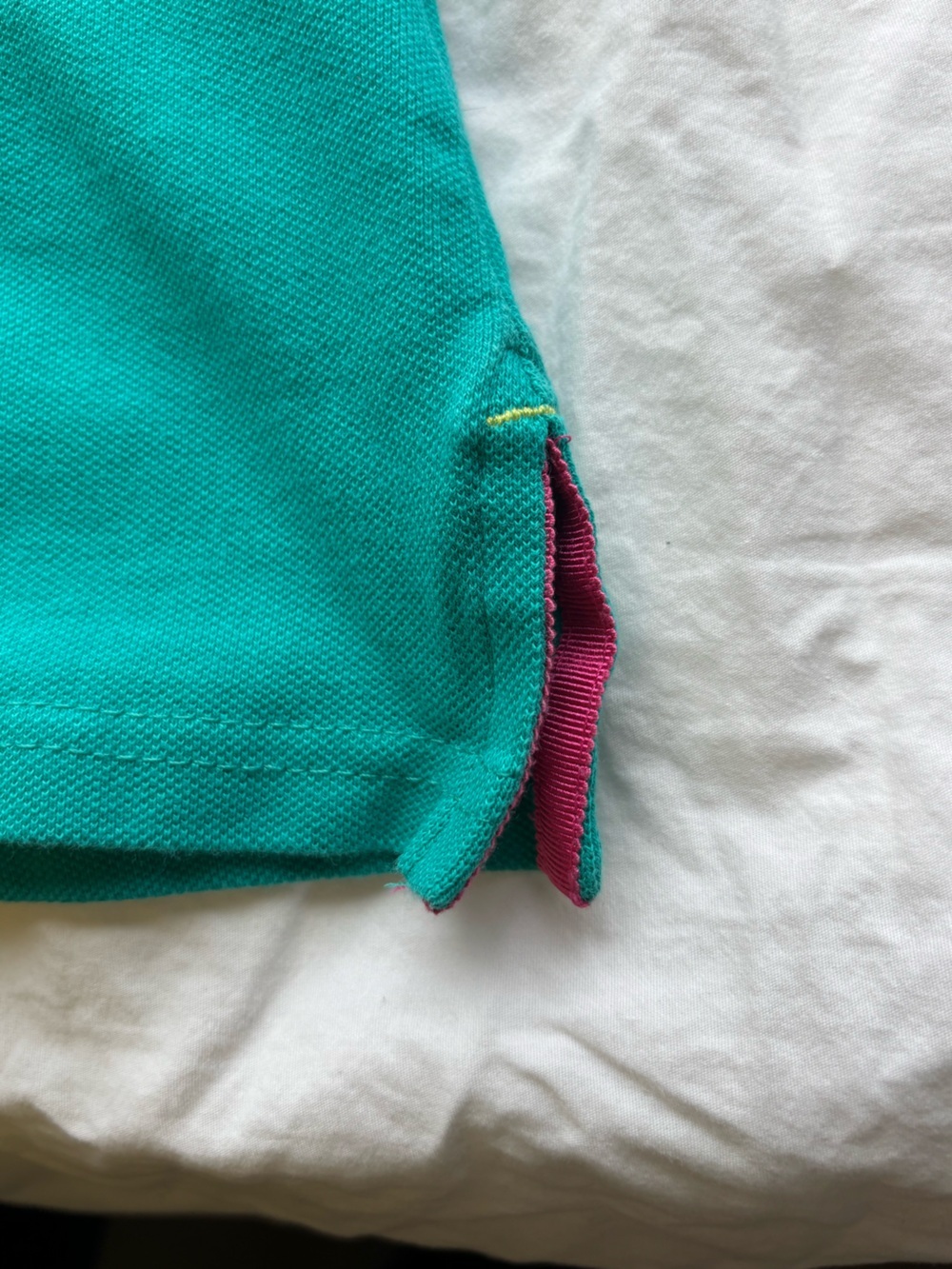 U.S. Polo Assn. Teal Green Neon Trim Short Sleeve Polo Shirt Size L - Picture 6 of 11